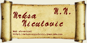 Mrkša Niculović vizit kartica
